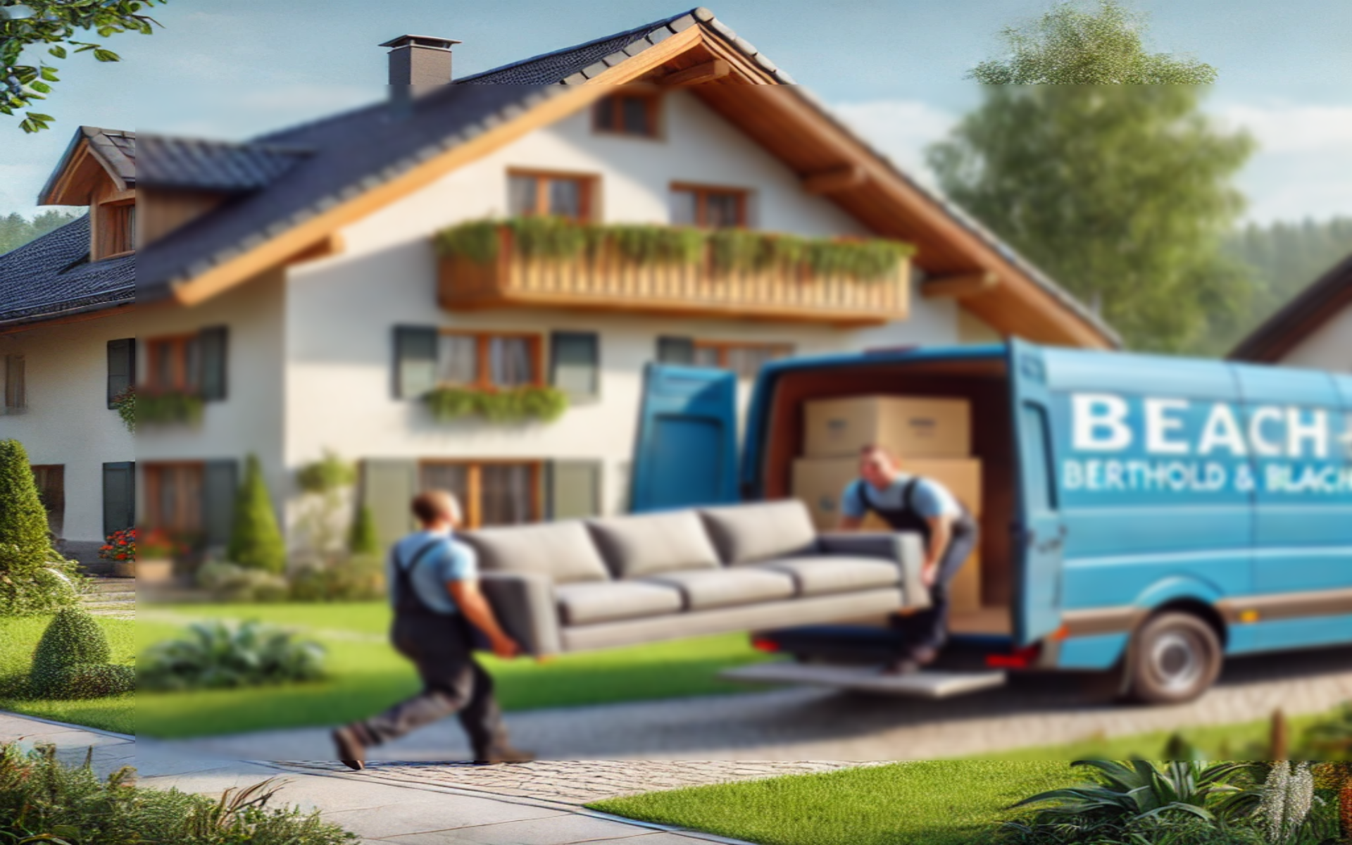 haushaltsauflöser tragen möbel in transporter