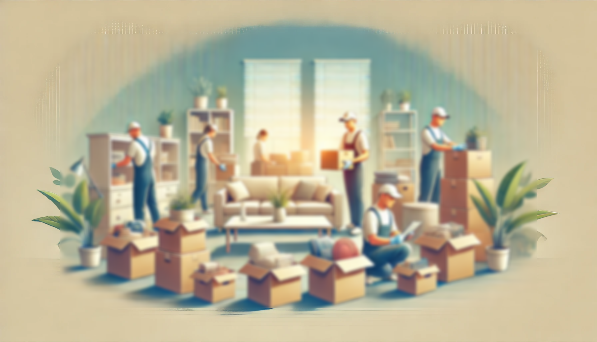 umzugskartons werden gepackt